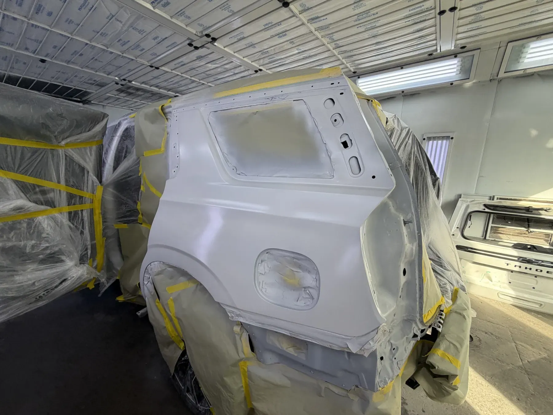 Chevy Tahoe: In the paint booth.